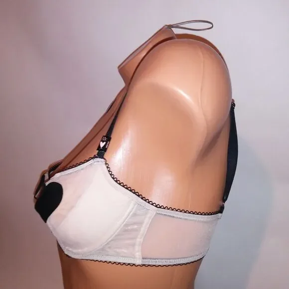 Set of 4 Victoria Secret Bra 32C Push Up Without PaddingDemi White Beige Black